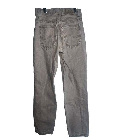 Vintage 80s LEE denim taper leg jeans boys size 8 neutral tan shade - Picture 9 of 9